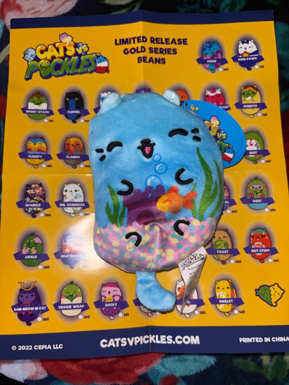 Cats vs Pickles Blue Fishbowl Plush